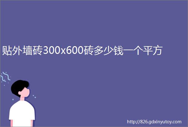 贴外墙砖300x600砖多少钱一个平方